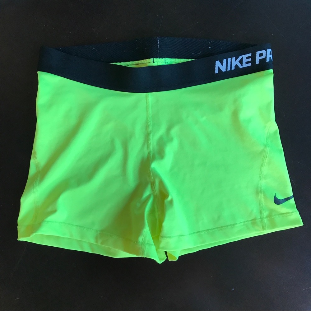Nike Pro Neon Yellow 2” Spandex Shorts